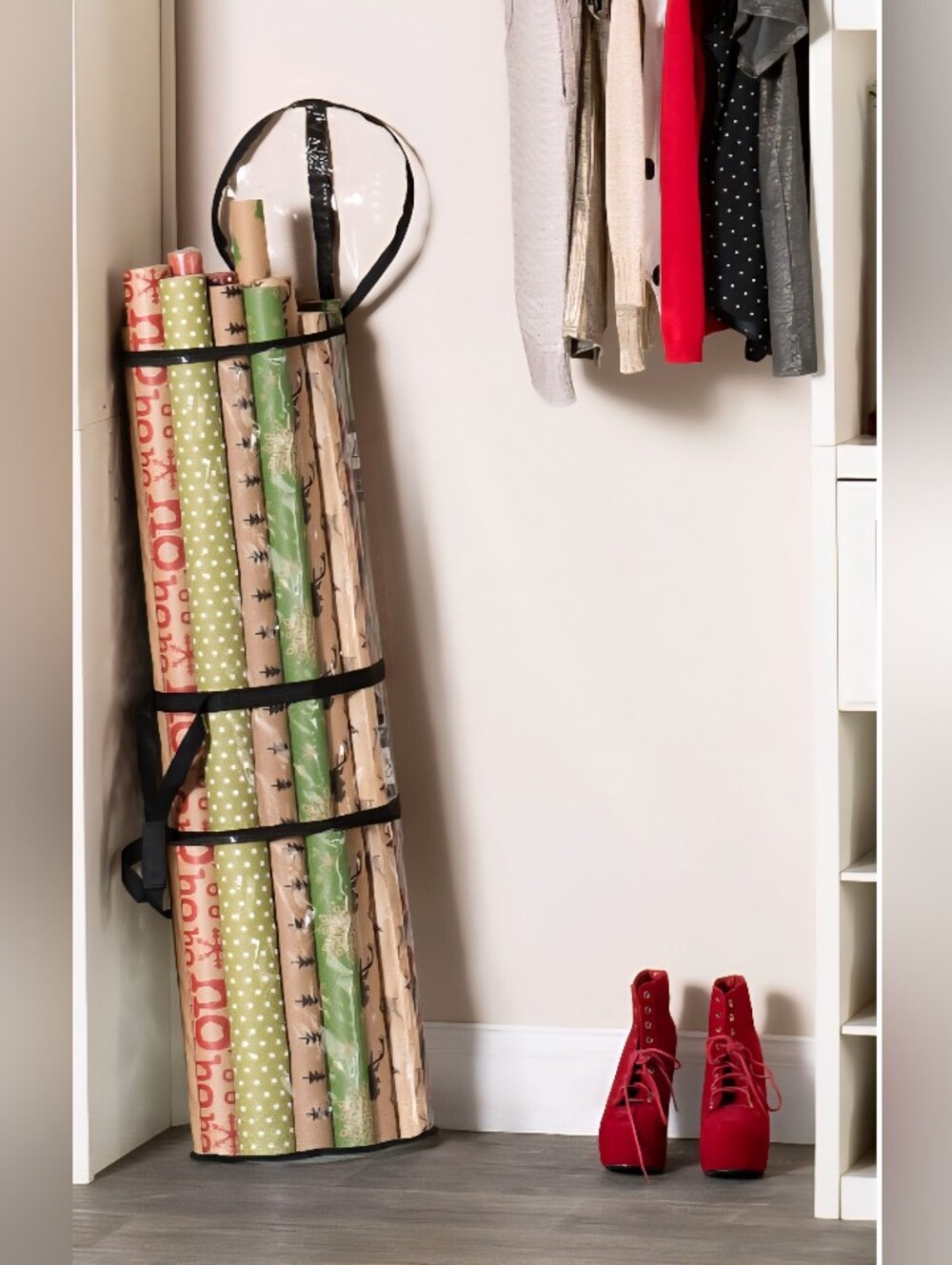 Zober Gift Wrapping Paper Storage Bag Fits 40" Rolls, Black - Picture 3 of 7